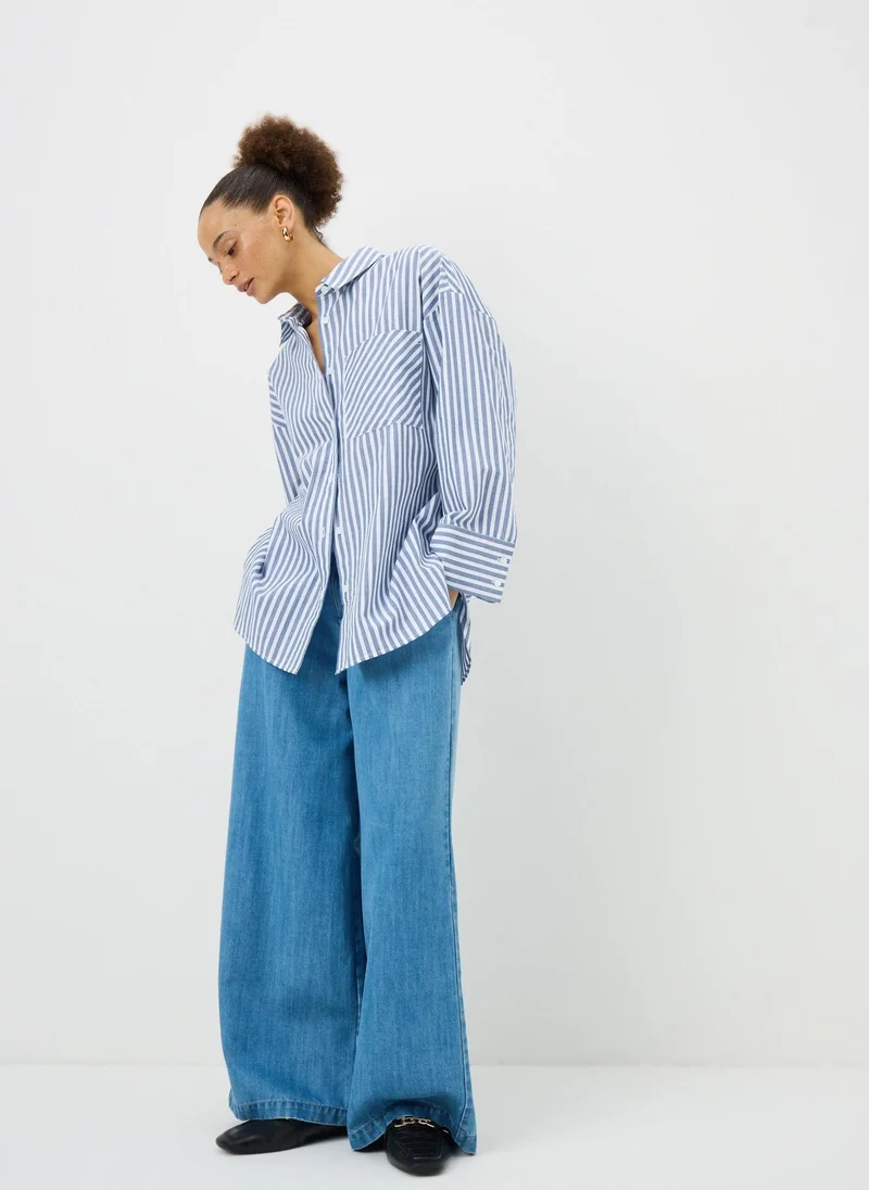 ماتلان قميص بوبلين مخطط باللون الأزرق